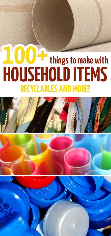 Loads of recycled crafts and other DIY ideas using household items, craft supply scraps, leftovers, repurposed ideas, and more! Cool crafts for kids teens tweens and adults. Diy With Household Items, Useful Upcycling Ideas, Recycle Repurpose Diy Kids, Recycled Craft Projects, Upcycling Household Items, Diy Crafts With Household Items, Reduce Reuse Recycle Projects For School, Crazy Craft Ideas, Upcycle Crafts For Kids