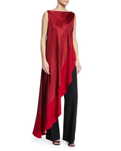 Red Slip Dress, Tunic Designs, Asymmetrical Blouse, Stylish Dresses For Girls, Zac Posen, Asymmetrical Dress, Sleeveless Blouse, Asymmetric Hem, Stylish Dresses