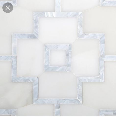 Floor & Decor, Blue White Tile Bathroom, White Tile Floor Bathroom, Unique Accent Walls, Neptune Bathroom, Marble Mosaic Bathroom, Owners Bathroom, Types Of Tiles, Pearl Backsplash