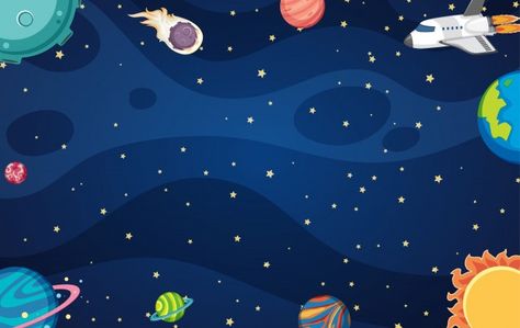 Background with spaceship and many plane... | Premium Vector #Freepik #vector #background #travel #technology #border Premium Vector Background, Starry Night Background, Free Vector Backgrounds, Cloud Illustration, Space Background, Background Powerpoint, Space Illustration, Galaxy Background, Night Background