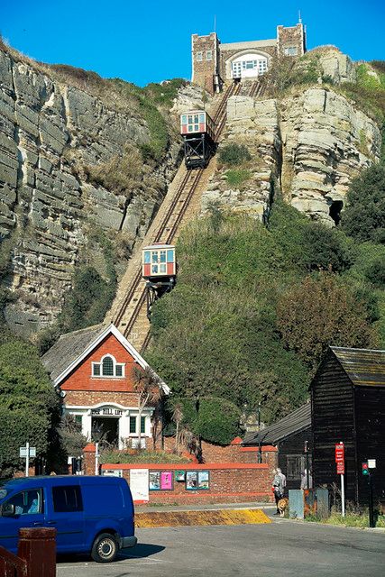 RD19243. East Cliff Funicular Railway. | RD19243. Opened in … | Flickr Funicular Railway, Train Projects, Country Park, Old Town, New Cars, The Old, 1970s, Electricity, Train