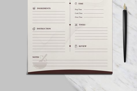 A recipe card layout template provides a structured format for presenting culinary instructions. Typically featuring sections for ingredients, preparation steps, and serving suggestions, it streamlines recipe sharing and organization. The design often incorporates visual elements like images or icons to enhance clarity and appeal. A well-crafted template ensures consistency across recipes, making them easy to follow for cooks of all skill levels. With a balanced blend of aesthetics and functionality, it facilitates efficient meal planning and execution. Whether in print or digital form, a recipe card layout template enhances the cooking experience by simplifying the dissemination of culinary knowledge. ▶ F E A T U R E S - Compatible With EPS , PSD, - Easy Edit Template - Instant Download – Edit Template, Visual Elements, Recipe Card, Layout Template, Card Layout, Digital Form, Recipe Cards, Meal Planning, Instant Download