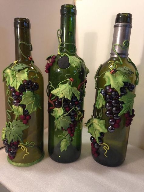 Simple Bottle Art, Wine Bottle Project, Wine Bottle Glasses, Large Wine Glass, Empty Wine Bottles, Bottle Ideas, Bottle Diy, Diy Glass Bottle Crafts, Wine Glass Art