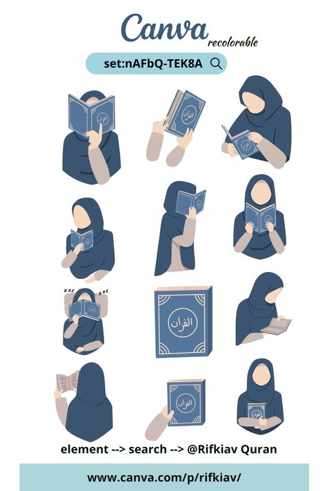 muslimah reading quran on month of Ramadan ar Poster Islam, Reading Quran, Graphic Shapes Design, Keyword Elements Canva, Desain Buklet, Month Of Ramadan, Islamic Art Canvas, Graphic Design Tutorials Learning, Canvas Learning