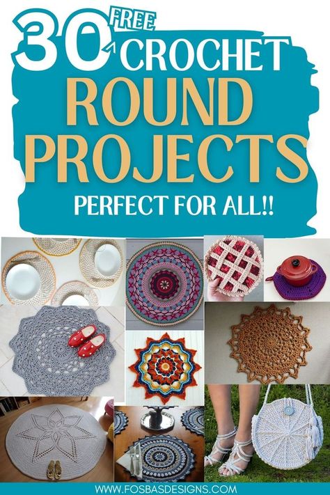 30 Best crochet patterns made in round - Free patterns Crochet Round Pattern, Crochet A Circle, Magic Circle Crochet, Circle Crochet, Quick Projects, Round Crochet, Easy Crochet Projects, Crochet Kitchen, Magic Circle