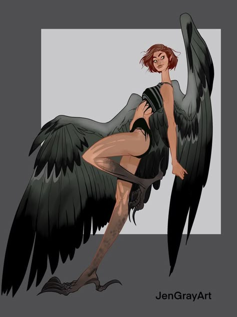 Serena’s Symsurf Teammate Human Bird Character Design, Fantasy Creatures Art Humanoid, People With Wings Art, Bird People Character Design, Bird Humanoid, Bird Human Hybrid, Avian Character Design, Winged Character Design, Harpy Character Design