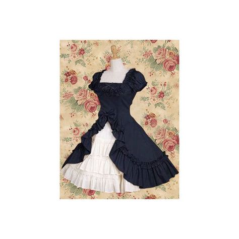 Classic Navy Blue Short Sleeves Ruffles Cotton Lolita Dress ($65) ❤ liked on Polyvore Gothic Dress Short, Rok Midi, Gothic Dress, Japanese Street Fashion, Harajuku Fashion, Lolita Dress, Gothic Lolita, Lolita Fashion, Dress Short