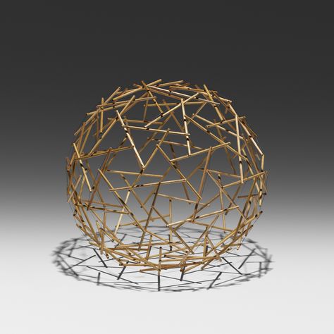 R. BUCKMINSTER FULLER, Geodesic Tensegrity Sphere, 120 Strut, 4 Frequency Dome | Wright20.com Wood Sphere, Toothpick Sculpture, Buckminster Fuller, Isometric Design, Geodesic Dome, Crafts Hacks, Pallet Diy, Diy Home Crafts, Diy Wall Art