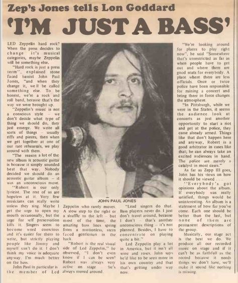 Record Mirror (UK), October 17, 1970--'I'm Just A Bass', John Paul Jones of Led Zeppelin Record Mirror, Hi Pics, Zed Leppelin, Vintage Music Art, Band Aesthetic, Mirrors Uk, John Paul Jones, John Bonham, Sounds Good To Me