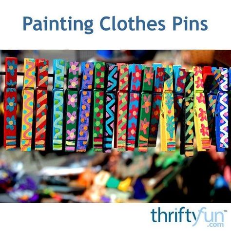 “Several craft projects include painted clothes pins. If finished properly they can even be used to hang laundry. ” Mary Craft, Decorated Clothes Pins, Clothes Pin Art, Painted Clothes Pins, Painted Clothespins, Old Clothes Diy, Clothespins Diy, Xmas Clothes, Clothespin Magnets