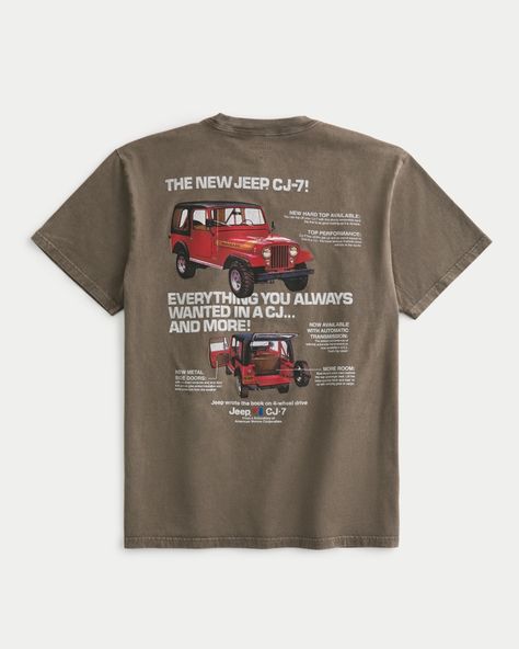 Jeep Shirts, Men's Graphic Tees, Graphic Tees For Men, Tees For Men, Teen Clothing, Men's Tops, Men's Graphic T Shirt, Classic Logo, Mens Graphic Tee