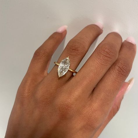 Inspired by our beloved VALERIA, meet VALERIA 2.21. Showcasing a very very elongated 2.21 carat marquise brilliant diamond, VALERIA 2.21 is an embodiment of strength personified. Secured by six prongs on a delicate comfort fit 18KT yellow gold band, VALERIA 2.21’s stunning marquise exudes timeless elegance. Marquise Engagement Ring 2.5 Carat, Unique Simple Rings, 2.5 Carat Marquise Engagement Ring, Two Engagement Rings Together, 1 5 Carat Marquise Engagement Ring, Marquise Ring Set, Split Shank Marquise Engagement Ring, Large Marquise Engagement Ring, Elongated Marquise Engagement Ring