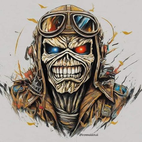 Iron Maiden Mascot, Iron Maiden Tattoo, Iron Maiden Posters, Eddie The Head, Series Illustration, Metallica Art, Мотоциклы Harley Davidson, Iron Maiden Eddie, Illustration Board