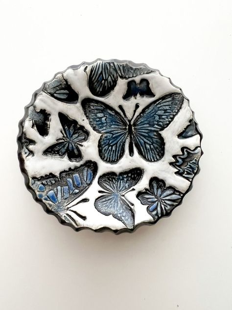 Handmade ceramic butterfly ring dish- trinket dish Butterfly Ceramics, Ceramic Butterfly, Boho Butterfly, Ring Holders, Ring Dishes, Spoon Rests, Soap Dishes, Mosaic Projects, Ceramic Pots