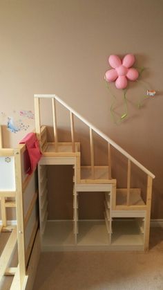 IKEA TROFAST hack Ikea Bunk Bed Stairs Hack, Ikea Kura Stairs, Converting Ikea Loft Bed To Floor Bed, Ikea Trofast Bunk Bed Stairs, Ikea Kura Bed Safety Rail, Ikea Loft, Ikea Kura Hack, Kura Bed Hack, Ikea Bunk Bed