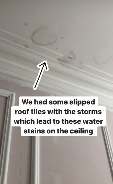 How To Quickly Remove Water Stains On Your Ceiling Without Painting — MELANIE LISSACK INTERIORS How To Cover Water Stains On Ceiling, Ceiling Water Stain Repair, How To Fix Ceiling Water Damage, How To Remove Water Stains From Ceiling, How To Clean Ceilings, Water Stains On Ceiling, Water Stain On Ceiling, Water Damaged Ceiling, Clean Ceiling