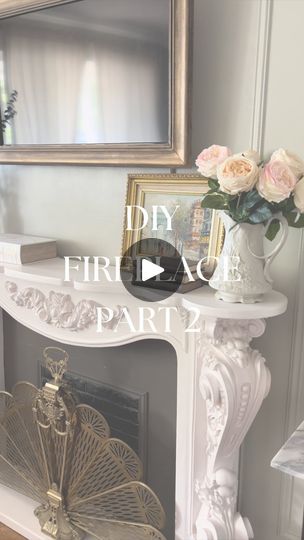 Diy Fireplace Surround, Modern French Cottage, Real Fireplace, Fake Fireplace, Brick Background, Marble Fireplace Surround, Fireplace Cover, Diy Marble, Faux Brick