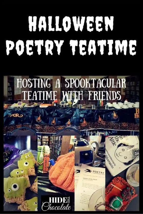 Halloween Poetry Teatime Halloween Poetry, Julie Bogart, Homeschool Literature, Poetry Books For Kids, Simple Poetry, Writer Lifestyle, Poetry Teatime, Pumpkin Spice Tea, Poetry Tea