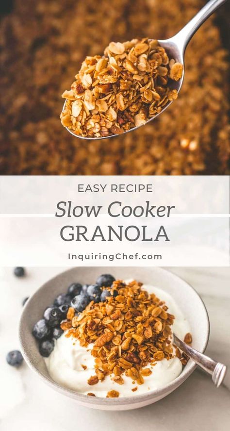 Slow Cooker Breakfast Casserole, Slow Cooker Breakfast, Easy Brunch Recipes, Granola Breakfast, Slow Cooker Tacos, Easy Slow Cooker Recipes, Easy Brunch, Granola Recipes, Homemade Granola