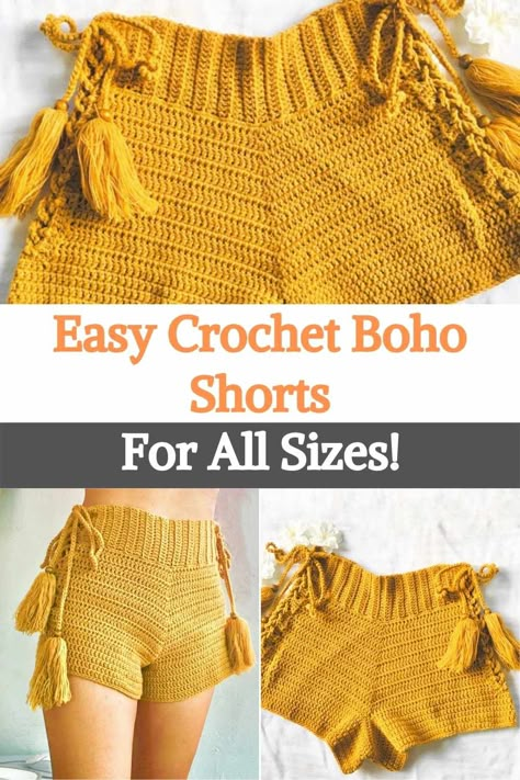 Easy Crochet Shorts Free Pattern, Crochet Summer Bottoms, Free Crochet Cotton Yarn Projects, Crochet Bottoms Pattern Free, Crochet Shorts Free Pattern, Crochet Summer Patterns, Diy Crochet Shorts, Crochet Shorts Pattern Free, Crochet Fashion Boho