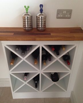 X-Shaped Wine Rack. #kitchendecor #kitchen #homedecor #interiordecor #decorsnob Diy Wine Rack Design, Gömda Rum, Homemade Wine Rack, Diy Wine Rack Projects, Wine Rack Projects, Wine Rack Plans, Wine Rack Design, Wine Rack Cabinet, Wood Wine Racks