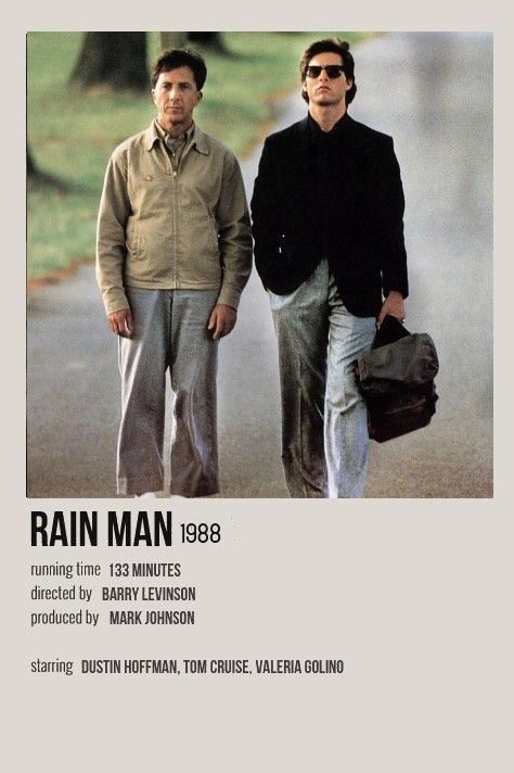 All posters made by me <3 Rainman Movie, Best Teen Movies, Tom Cruise Movies, Film Recommendations, Classic Films Posters, Most Paused Movie Scenes, Movie To Watch List, Movie Card, Film Posters Minimalist