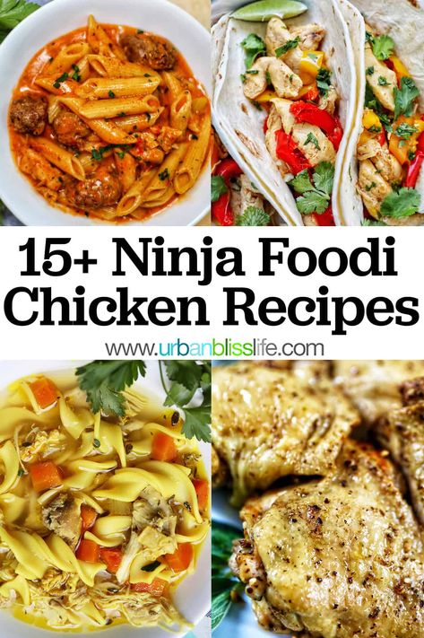 15+ Ninja Foodi Chicken Recipes including pressure cooker and air fryer main dishes, pasta, soups, and more. Get the recipes at UrbanBlissLife.com Ninja Foodi Possiblecooker Pro Recipes, Ninja Foodi Chicken Recipes, Filipino Lumpia, Recipes Main Dishes, Instant Pot Chicken Recipes, Pressure Cooker Recipes Chicken, Ninja Grill, Ninja Cooking System, Lumpia Recipe