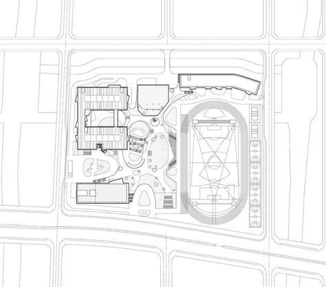 Drop Off Design Architecture Plan, School Master Plan, Highschool Design, High School Architecture, Arch Plan, Architecture Library, Sports Facility Architecture, High School Plan, Architecture Site Plan