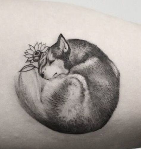 Japanese Akita Tattoo, Akita Tattoo Ideas, Akita Tattoo, Nala Tattoo, Nature Sleeve, Husky Tattoo, Luna Tattoo, Lydia Rose, Bookish Tattoos