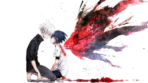 Kaneki and Touka from Tokyo Ghoul Tokyo Ghoul Background, Touka Kagune, Tokyo Ghoul Touka, Touka Kaneki, Touka Wallpaper, Manga Tokyo Ghoul, Tokyo Ghoul Wallpapers, Couple Drawing, Touka Kirishima