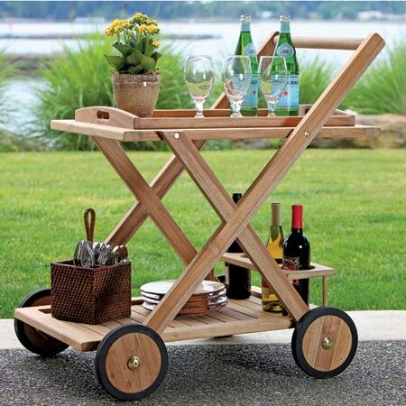 Hostess Trolley, Luxury Garden Furniture, Bar Trolley, Garden Furniture Design, Drink Cart, Drinks Trolley, Serving Cart, Tray Styling, Shed Plan