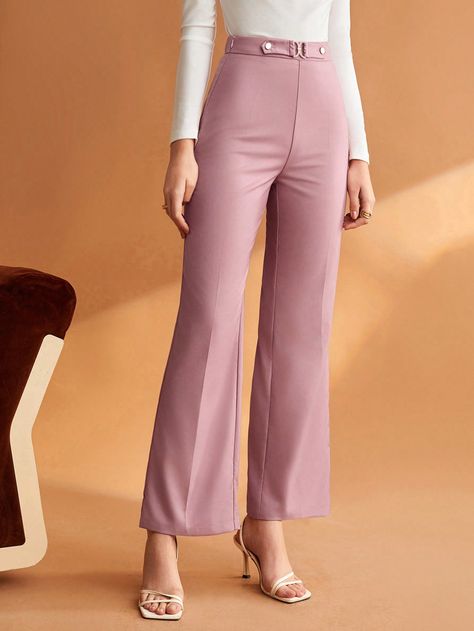 Flare Leg Pants, Women Pants, Flower Child, Baby Pink, Leg Pants, Woven Fabric, Women Clothing, Straight Leg, High Waist