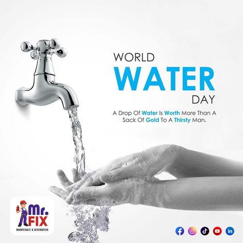 #worldwaterday Water Day Creative Ad, Water Social Media Design, World Water Day Creative Ads, World Water Day Poster Design, World Water Day Creative, World Water Day Quotes, Water Campaign, Sack Of Gold, Save Water Poster