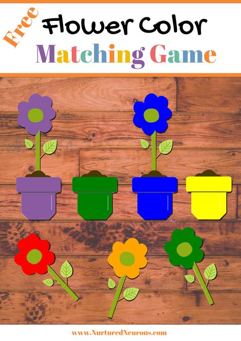 Your child can become a gardener with this spring printable flower color matching game designed to help them improve their color recognition skills. It can help them to develop their fine motor and language skills as well! #freeprintables #kidsprintables #toddleractivities #toddlers #preschool #kids #colormatching Matching Games For Toddlers, Preschool Spring, Flower Puzzles, Flower Games, Spring Games, Printable Flower, Draw Flowers, Spring Printables, Spring Preschool