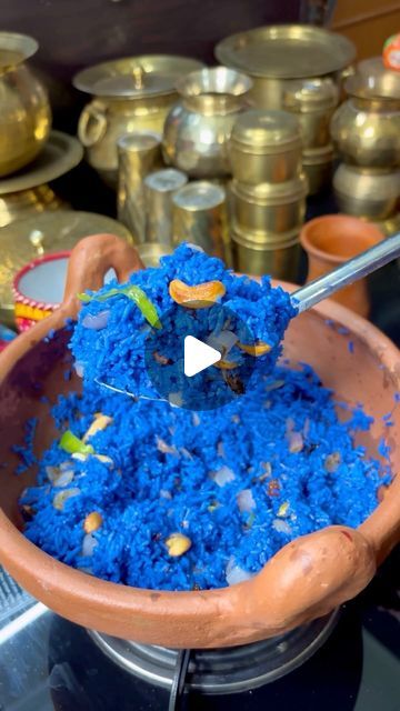 Unique Rice Recipes, Blue Rice Recipe, Blue Pea Flower Recipes, Butterfly Pea Dessert, Butterfly Pea Ice Cream, Blue Butterfly Pea Flower Recipes, Ghee Rice Recipe, Ghee Rice, Butterfly Blue Pea Flower