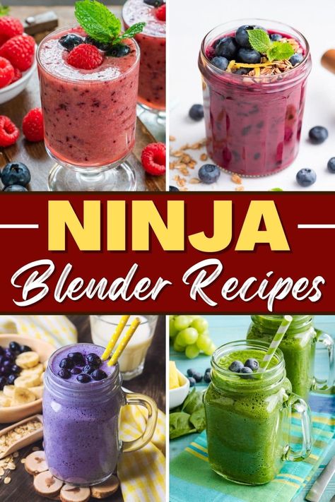 These simple Ninja blender recipes are so quick and convenient! From smoothies to shakes, you can whip up these healthy and delicious recipes in a snap. Ninja Blender Recipes Smoothies Protein Shakes, Smoothie Recipes Ninja Blenders, Ninja Foodi Smoothie Recipes, Portable Smoothie Blender Recipes, Ninja Personal Blender Recipes, Ninja Extractor Recipes, Morning Blender Drinks, Blender Breakfast Recipes, Things To Make In Ninja Blender