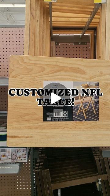 Shante Johnson on Instagram: "WATCH ME MAKE THIS CUSTOM NFL TABLE!😊🏈🏈  LINK IN BIO 🔗  #smallbusinessowner #reels #viral #explorepage #fyp #giftsforher #giftsforhim #giftsforeveryone #shopsmall #diaperbouquet #nolacreationstation #crafter #moneybouquet #babyshowergifts#moneyballoon #nfltable #customizedtable" Diy Nfl Crafts Ideas, Nfl Crafts, Diaper Bouquet, Money Bouquet, Nfl Gifts, Diy Resin Art, Adult Crafts, Diy Resin, Team Gifts