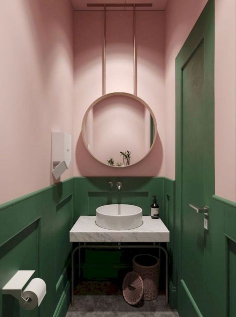 Bad Inspiration, Master Decor, Bathroom Color, Trendy Bathroom, Pink Bathroom, Green Bathroom, Small Bathroom Decor, Bathroom Colors, Design Your Home