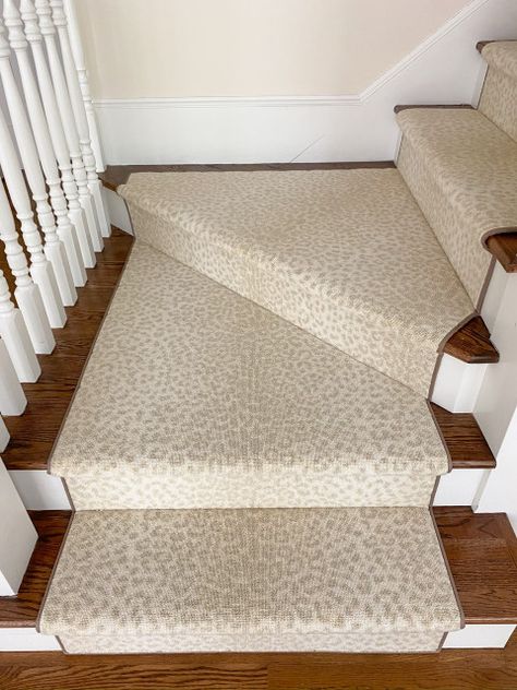 Leopard Print Carpet, Leopard Carpet, Animal Print Carpet, Neutral Animal Print, Carpet Treads, Stanton Carpet, Staircase Runner, Entry Ways, Runner Carpet