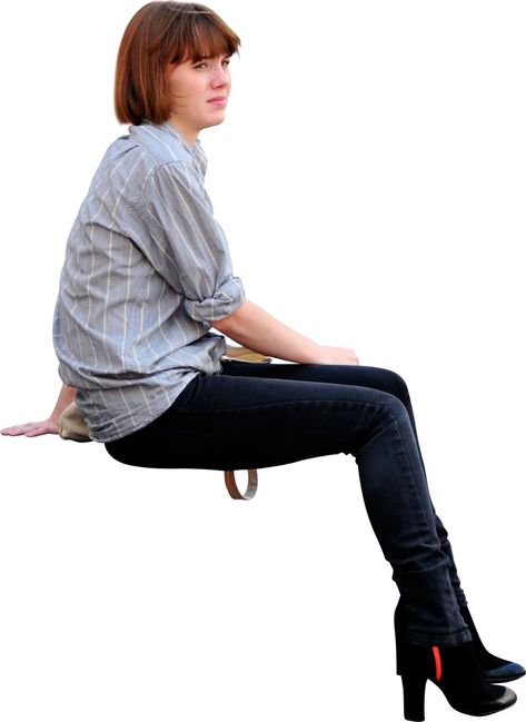 Sitting Down Sketch, Person Sitting Side View, Woman Sitting Side View, People Side View, Two People Sitting Together, People Sitting Png, Sitting Side View, Render People, People Cutout