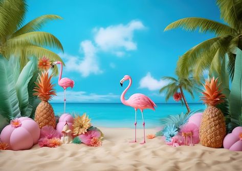 Beach Backdrop Photoshoot, Photo Studio Design Backgrounds, Backdrop Photoshoot, Photo Studio Design, Beach Backdrop, Baby Photo Frames, Tropical Holiday, Joker Wallpapers, Hawaiian Theme