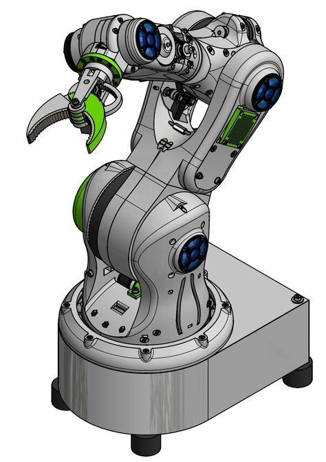 My printable robot arm is inspired by the well known industry robots, but printable. The goal is to develop a open source robot arm to use in private or small businesses and make robot development available for every one. The arm should lift about 2 kg enough to perform every day tasks. Currently robot arms are expensive or small and weak, or clumpy. Industrial robots are expensive and dangerous and for that not suitable for using at home or schools. A Open Source printable robot can bu... 3d Printed Robot, 3d Tiskárna, Arduino Robot, Robotic Automation, Mechanical Arm, 3d Printing Business, Industrial Robots, Robotics Projects, Robotic Arm