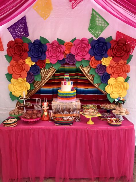 Fiesta Mexicana Dessert Table, Senorita Theme Party, Fiesta Desert Table, Mexican Fiesta Dessert Table, Fiesta Cake Table, Fiesta Theme Dessert Table, Mexican Dessert Table Ideas, Fiesta Candy Table, Mexican Theme Dessert Table