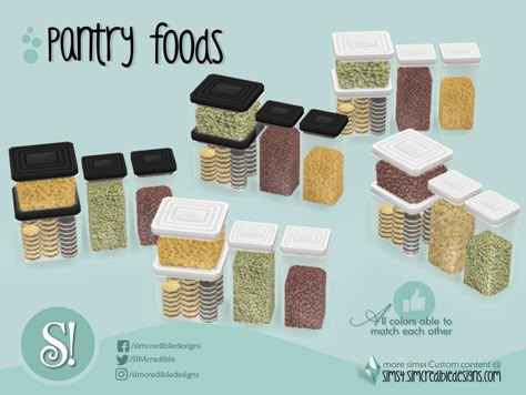 Sims Pantry Cc, Sims 4 Kitchen Pantry, Sims 4 Cc Build Mode Clutter, Sims 4 Cc Free Kitchen, Sims 4 Ingredients, Ts4 Pantry Cc, Kitchen Stuff Sims 4 Cc, Sims 4 Pantry Ideas, Sims 4 Cc Pantry Patreon