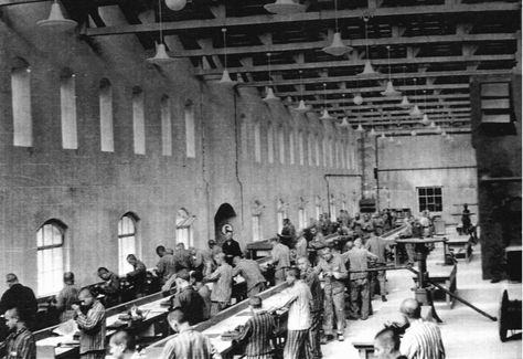 Prisoners at forced labor building airplane parts at the Siemens factory in the Bobrek labor camp Labor Camp, Jewish Women, The Lost World, Camp David, Memorial Museum, Personal History, Three Brothers, Forced Labor, Two Brothers