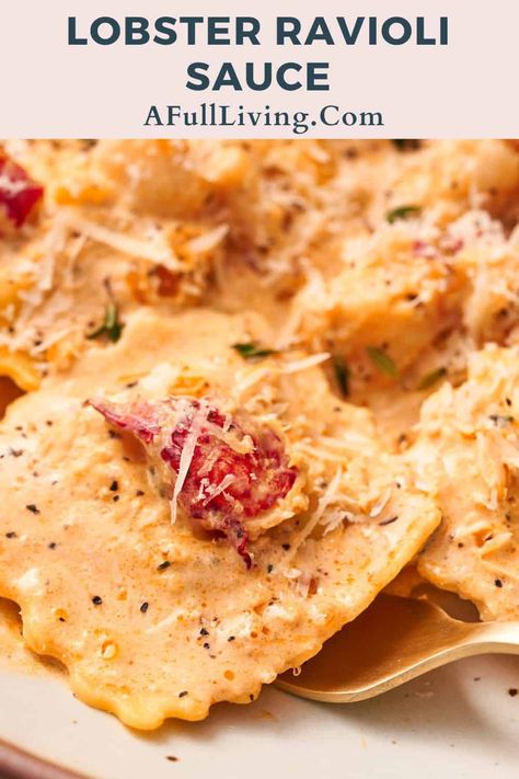 Lobster Ravioli With Cream Sauce, Lobster Ravioli With Alfredo Sauce, Sauce For Shrimp Ravioli, Crab Ravioli Sauce Recipes, Lobster Ravioli White Wine Sauce, Lobster Cream Sauce Pasta, What Sauce Goes With Lobster Ravioli, Lobster Pasta Recipe Cream Sauces, Lobster Ravioli Cream Sauce