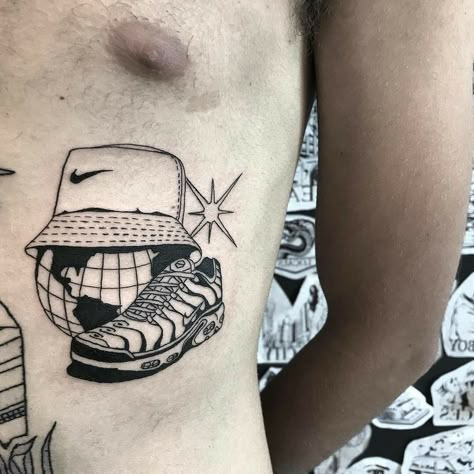 Nike Tattoo, Brother And Sister Tattoos, Brother And Sister Tattoo Ideas, Whole Tattoo, Cartoon Tattoo Ideas, Pop Culture Tattoos, Family Tattoos For Men, Sister Tattoo Ideas, Culture Tattoos