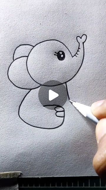 all about art on Instagram: "#reels" Stuff To Draw Easy Step By Step, Drawing Ideas Easy Elephant, How To Draw A Hippo Easy, Elephant Kids Drawing, Cute Cartoon To Draw, How To Paint An Elephant, How To Draw Kids Easy, Kids Animal Drawing, How To Draw Elephant For Kids