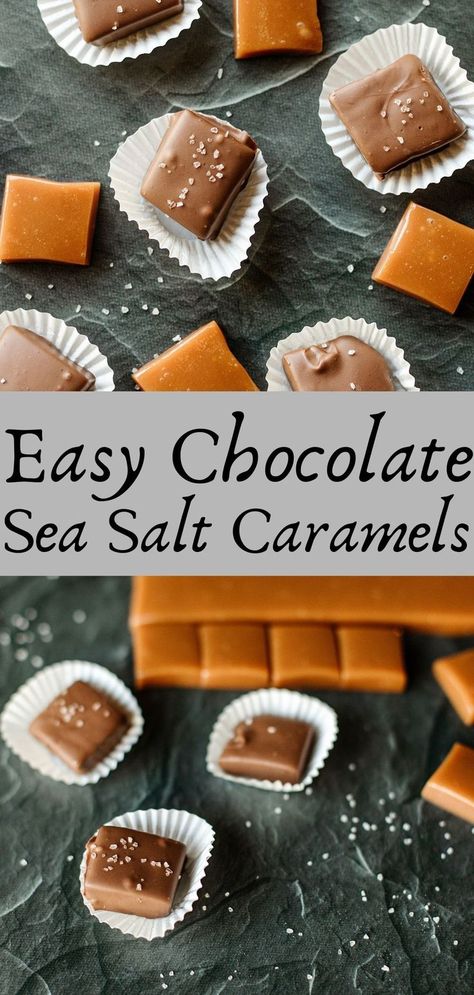 Chocolate covered caramels are a rich and creamy indulgent treat that I just can’t get enough of. Learn how to make caramels with my easy step by step instructions. Homemade Chocolate Caramels, Soft Caramels Recipe, Chocolate Covered Caramels, Homemade Alternatives, Homemade Milk Chocolate, Salted Caramel Candy, Caramels Recipe, Sea Salt Caramels, Homemade Chocolates