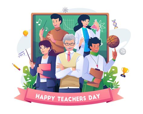 Drawing Ideas For Teachers, Ideas For Teachers Day, Creative Teachers Gifts, Successful Student, Teachers Illustration, Teachers Day Poster, Teachers Day Greetings, Teachers Day Card, Teacher Day